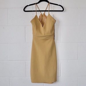 Yellow light mustard mini dress